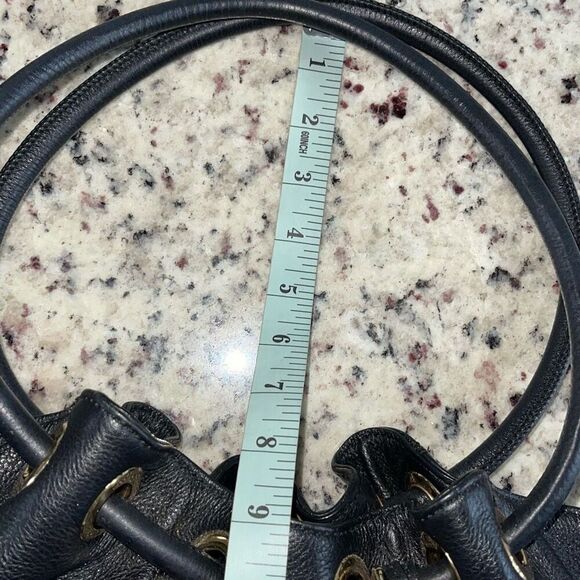 Michael Kors Womens Leather Ring Handle Hobo Handbag Black - Picture 8 of 11